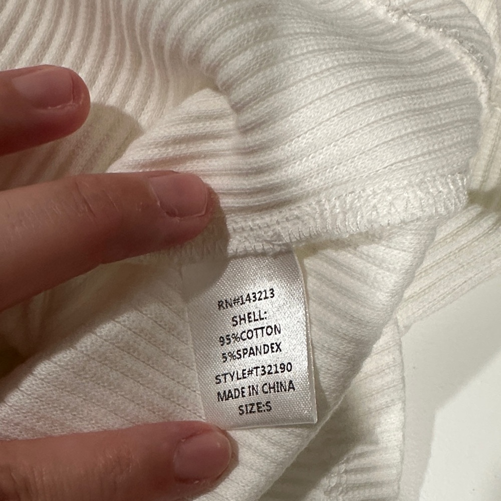 White Ribbed Tank Top - Picture 3 of 4